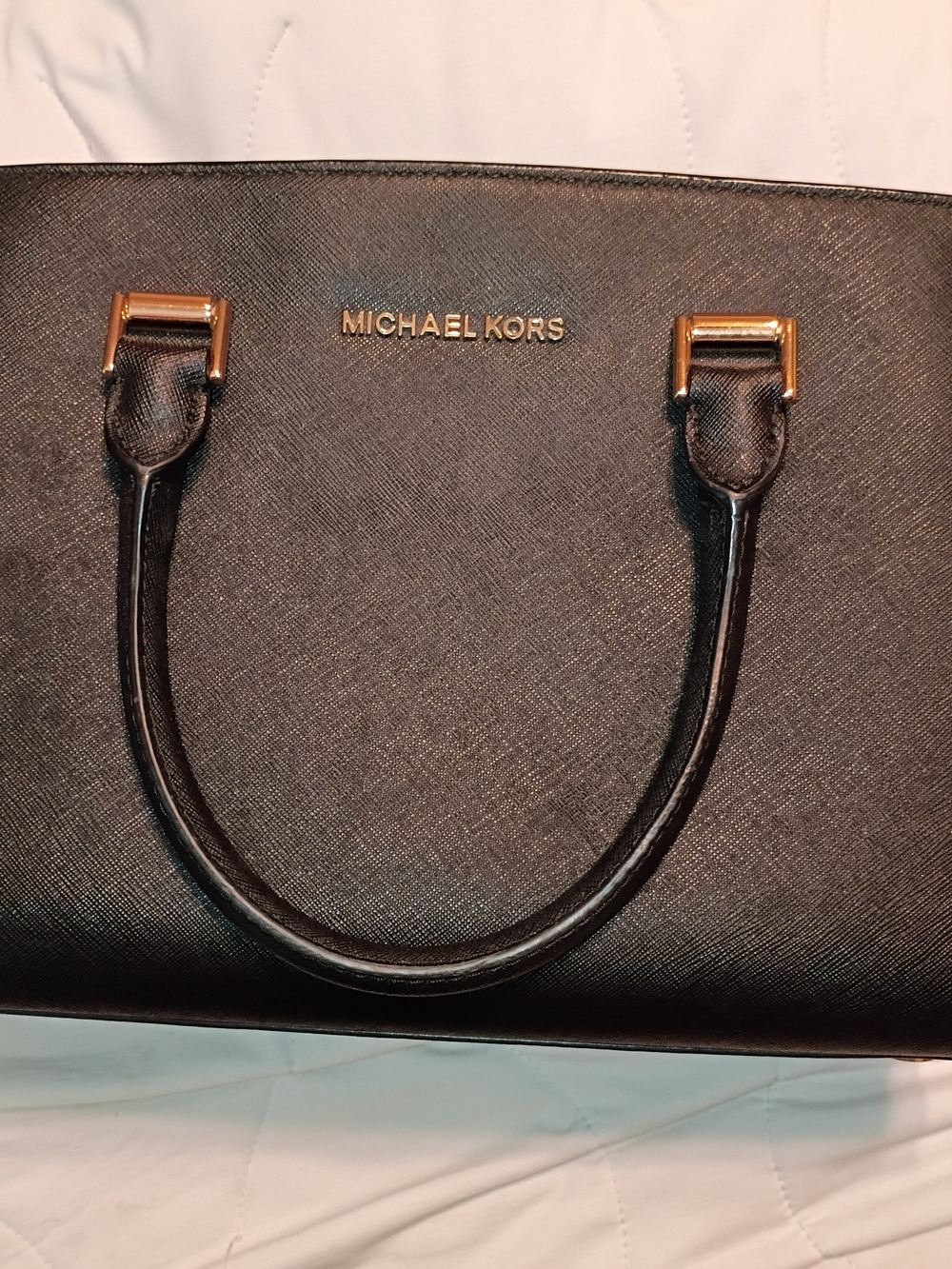 Michael Kors Selma Black Saffiano Leather Satchel/Crossbody